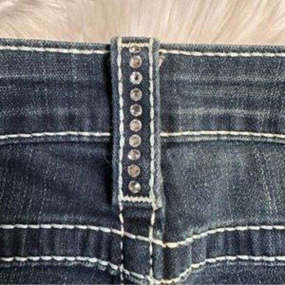NWOT True Religion Disco Joey Big T Rhinestone Flare Denim Jeans Size 29 - Picture 10 of 11